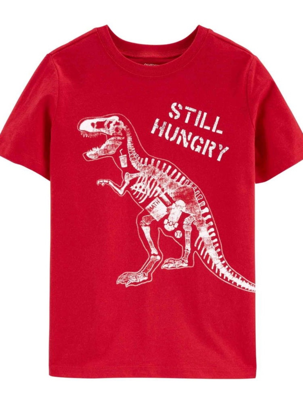 OshKosh B'gosh Red Tee with White Dinosaur Skeleton Graphic